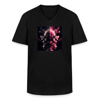Cranes de fumée - T-shirt col V Homme - noir - Devant - AI Model Male 178 dark (178cm)