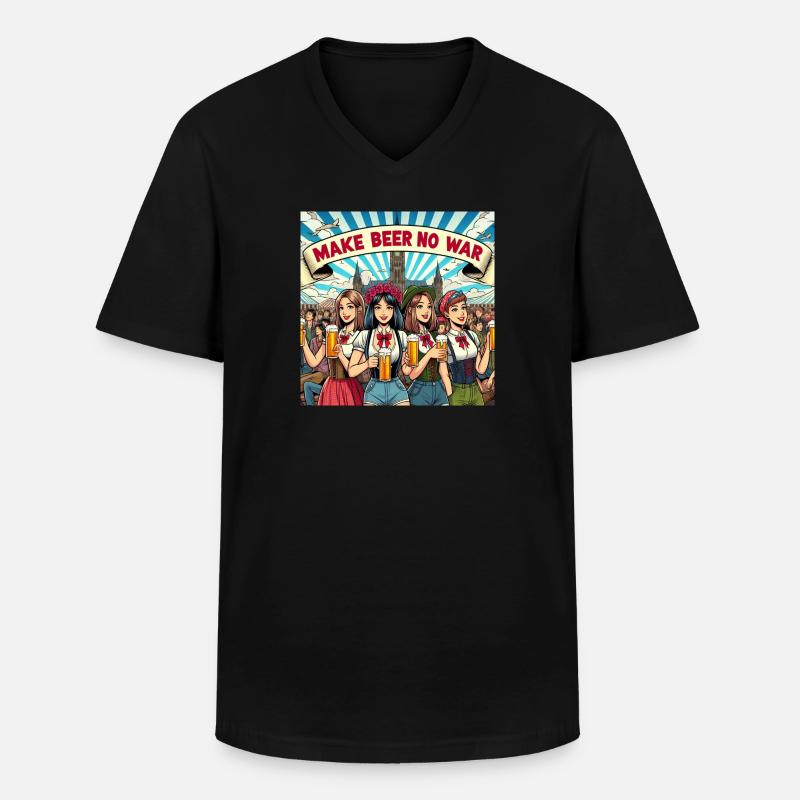 MAKE BEER NO WAR4 - Männer-T-Shirt mit V-Ausschnitt - Schwarz