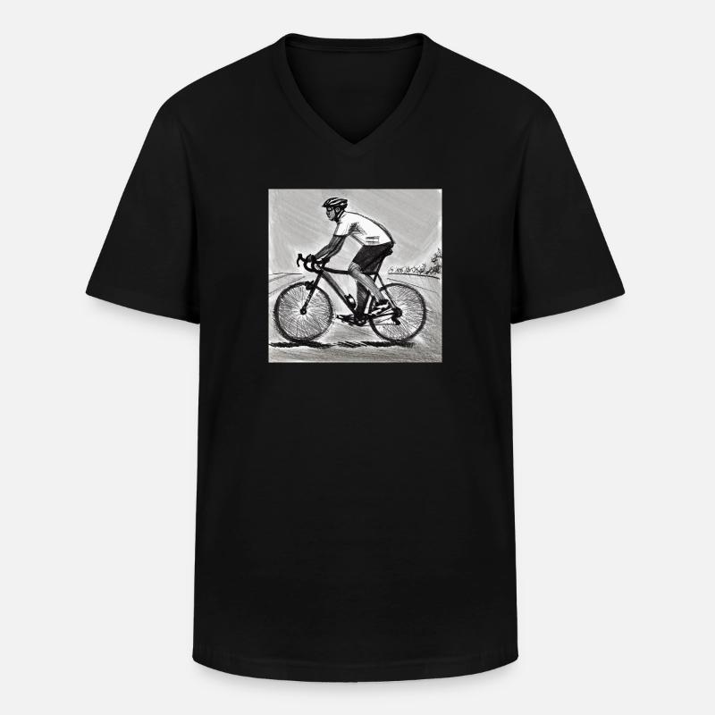 Radfahrer - Männer-T-Shirt mit V-Ausschnitt - Schwarz