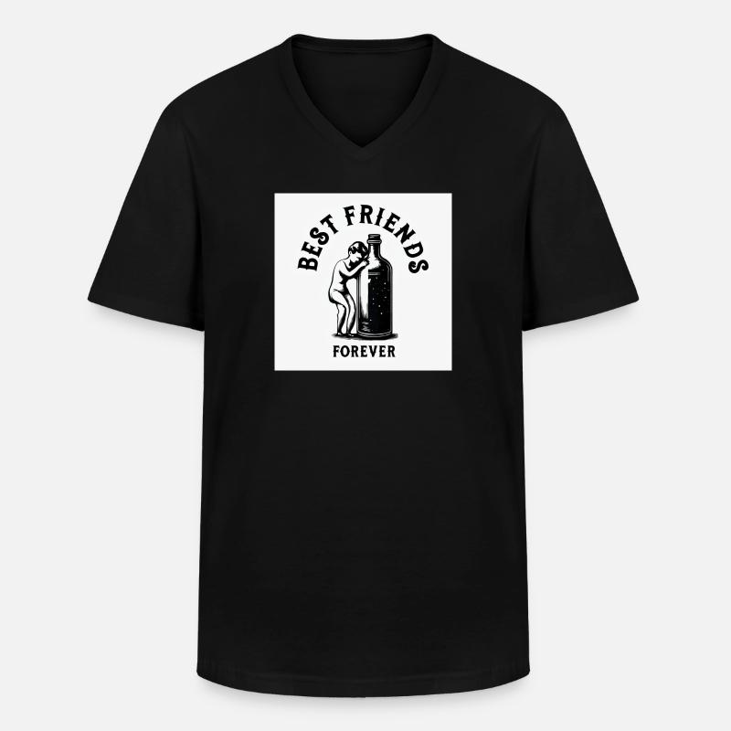 Bff - Männer-T-Shirt mit V-Ausschnitt - Schwarz