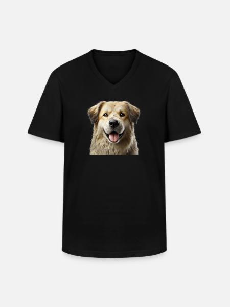 Dog - Men's V-Neck T-Shirt - black