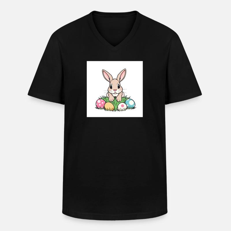 „Ostereierjagd beginnt!“ - Männer-T-Shirt mit V-Ausschnitt - Schwarz