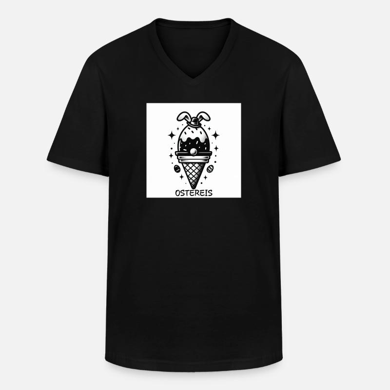 Ostern Eis - Männer-T-Shirt mit V-Ausschnitt - Schwarz