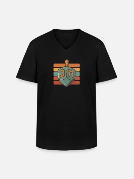Dreidel - Men's V-Neck T-Shirt - black