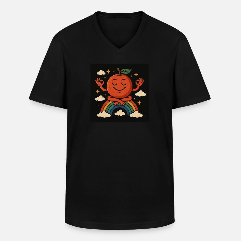 Regenbogen orange - Männer-T-Shirt mit V-Ausschnitt - Schwarz
