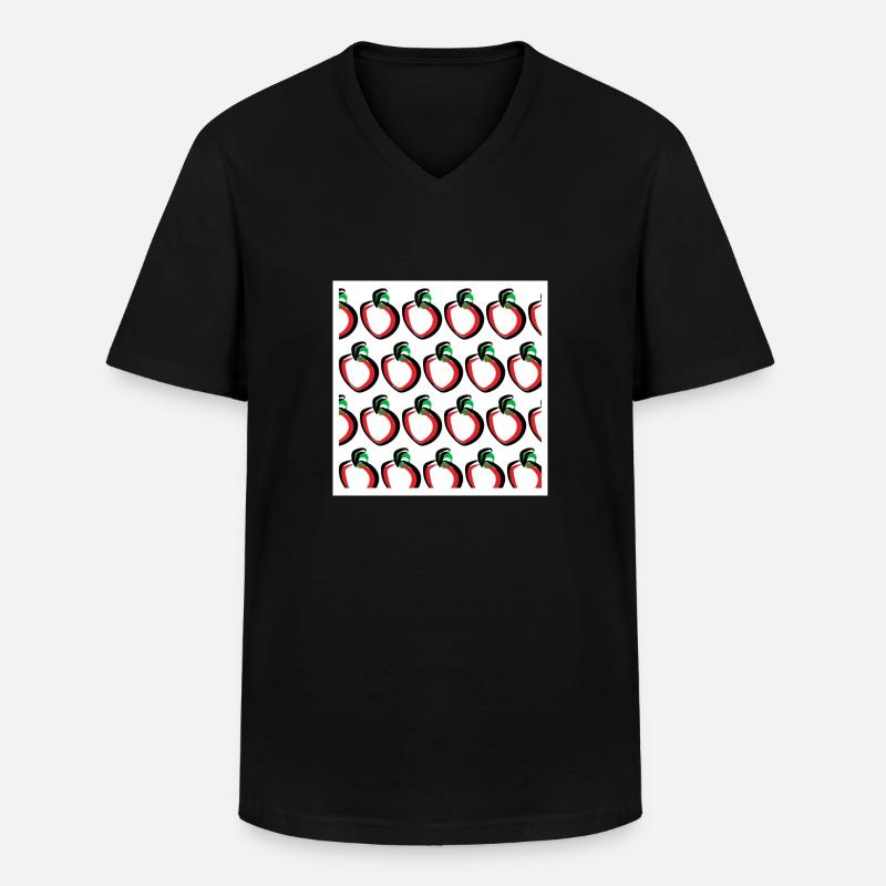 Äpfel - Männer-T-Shirt mit V-Ausschnitt - Schwarz