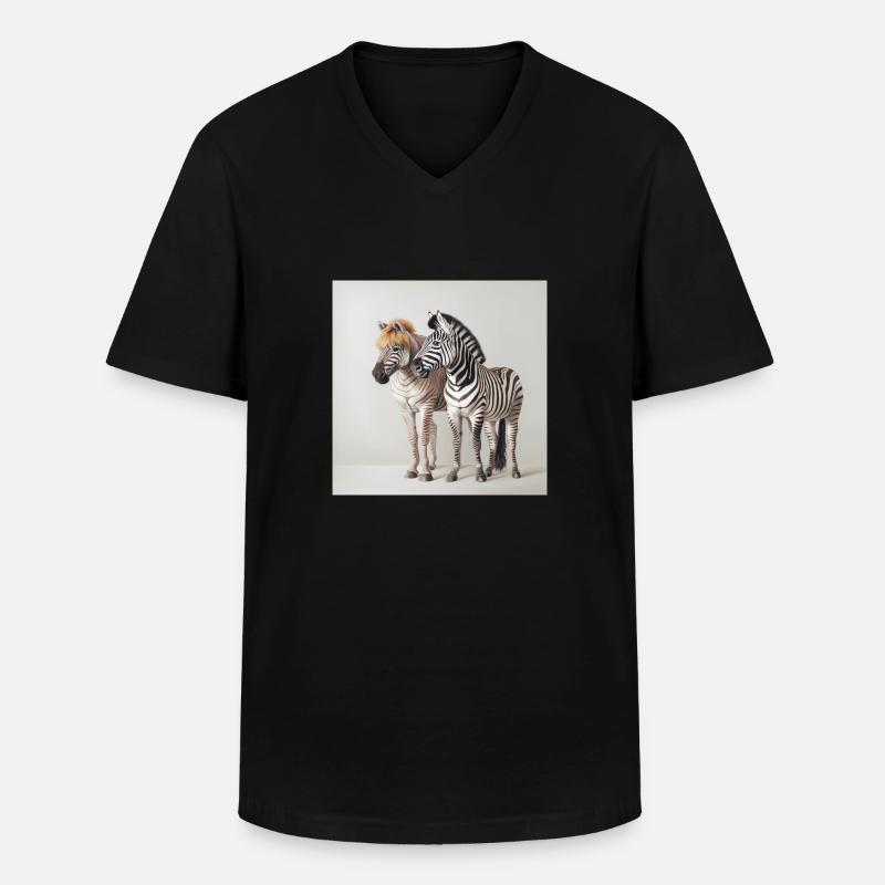 Das besondere Zebra - Männer-T-Shirt mit V-Ausschnitt - Schwarz