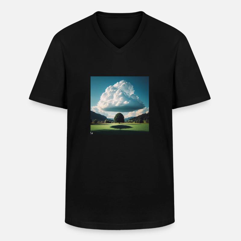 Auf Wolke 7 - Männer-T-Shirt mit V-Ausschnitt - Schwarz