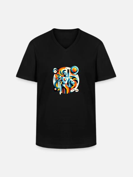 Gareth - Men's V-Neck T-Shirt - black