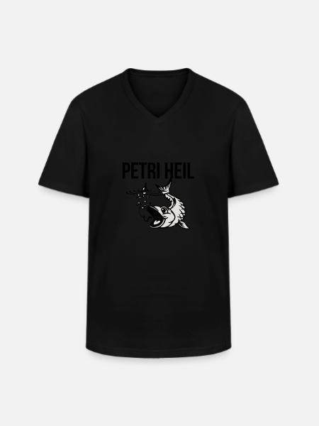 angler - Männer-T-Shirt mit V-Ausschnitt - Schwarz