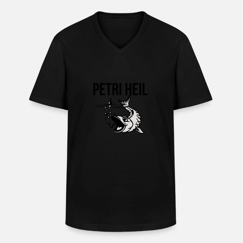 angler - Männer-T-Shirt mit V-Ausschnitt - Schwarz