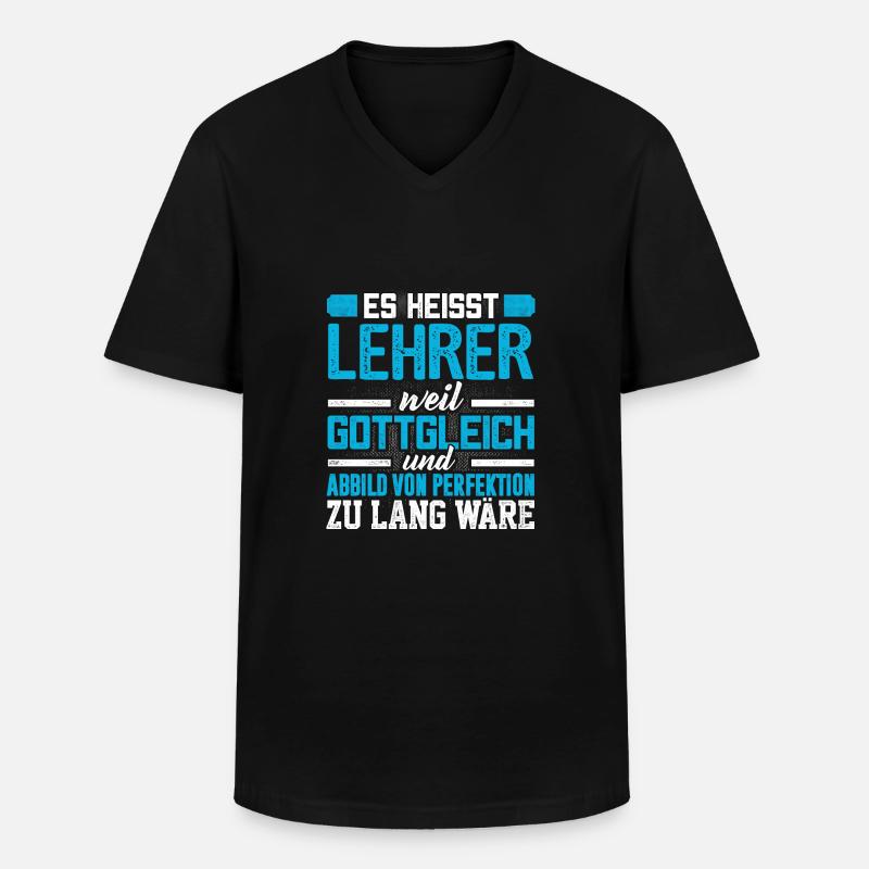 LEHRER - Perfekt - Männer-T-Shirt mit V-Ausschnitt - Schwarz