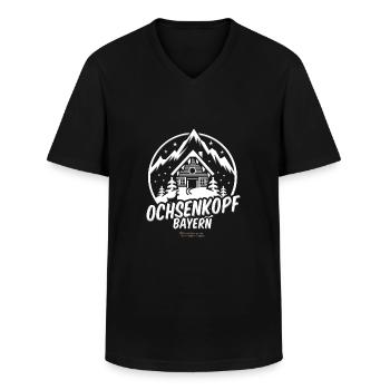 Ochsenkopf Bayern Skigebiet - Männer-T-Shirt mit V-Ausschnitt - Schwarz - Vorne - AI Model Male 178 dark (178cm)