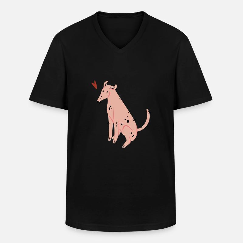 Hund - Männer-T-Shirt mit V-Ausschnitt - Schwarz