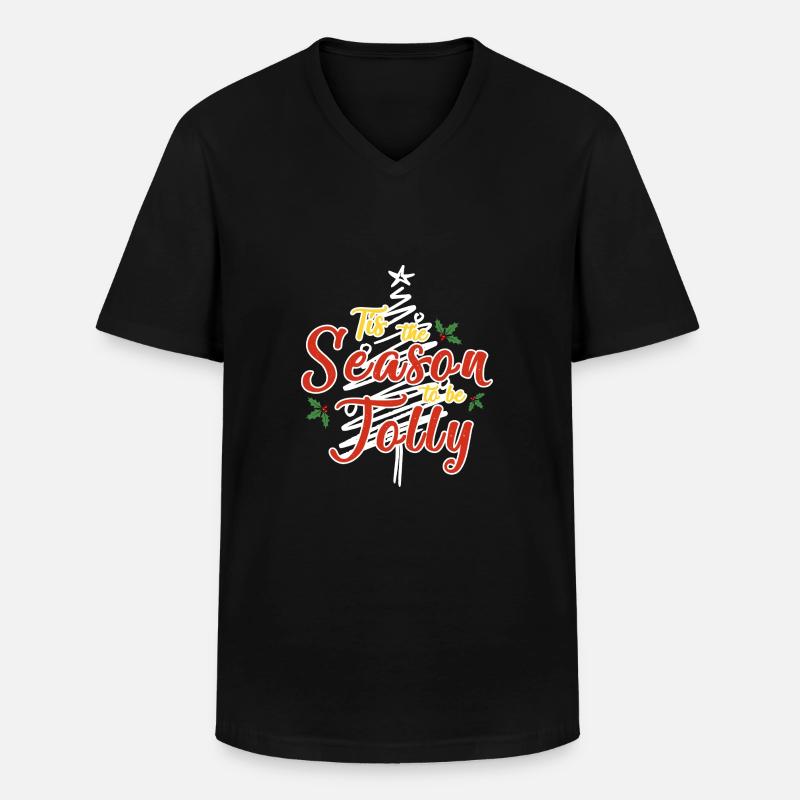 10 - Männer-T-Shirt mit V-Ausschnitt - Schwarz