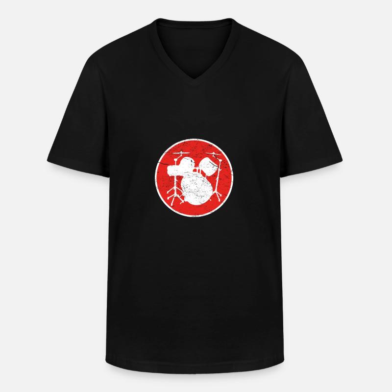 Geschenk DRUMMER SCHLAGZEUG drums - Männer-T-Shirt mit V-Ausschnitt - Schwarz