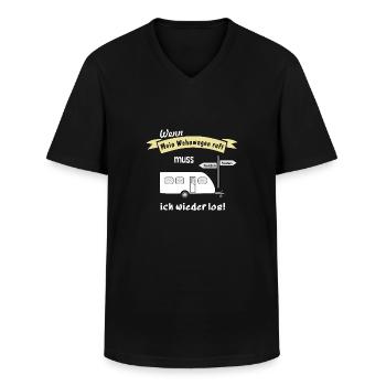 mein wohnwagen ruft - Männer-T-Shirt mit V-Ausschnitt - Schwarz - Vorne - AI Model Male 178 dark (178cm)
