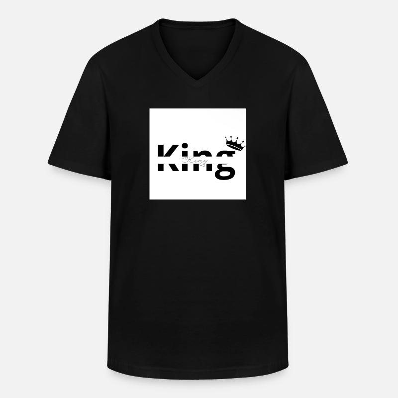 König Sweatshirt - Männer-T-Shirt mit V-Ausschnitt - Schwarz