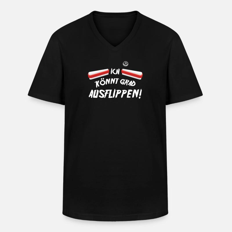 Flipper Spruch - Männer-T-Shirt mit V-Ausschnitt - Schwarz