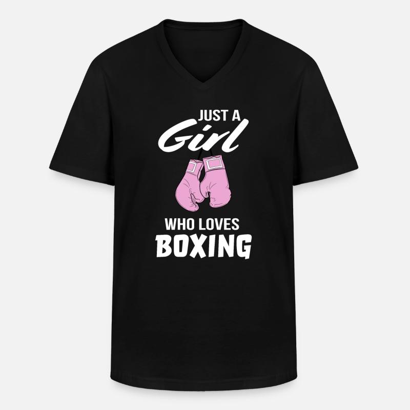 Boxen Mädchen Kickboxerin Boxerin Geschenk - Männer-T-Shirt mit V-Ausschnitt - Schwarz