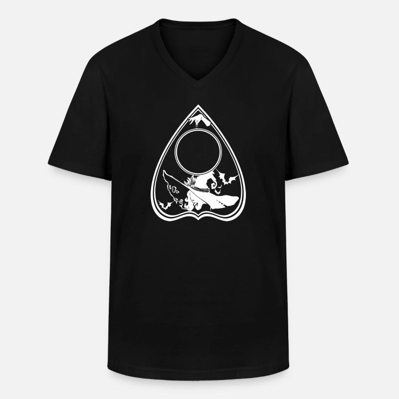 Ouija Planchette Hexe - Männer-T-Shirt mit V-Ausschnitt - Schwarz