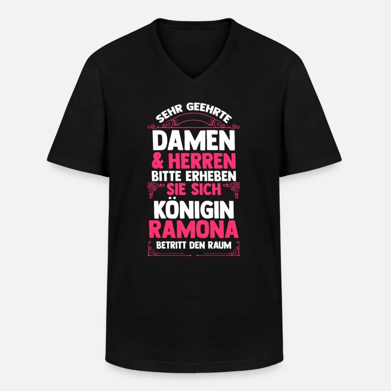 Ramona - Männer-T-Shirt mit V-Ausschnitt - Schwarz