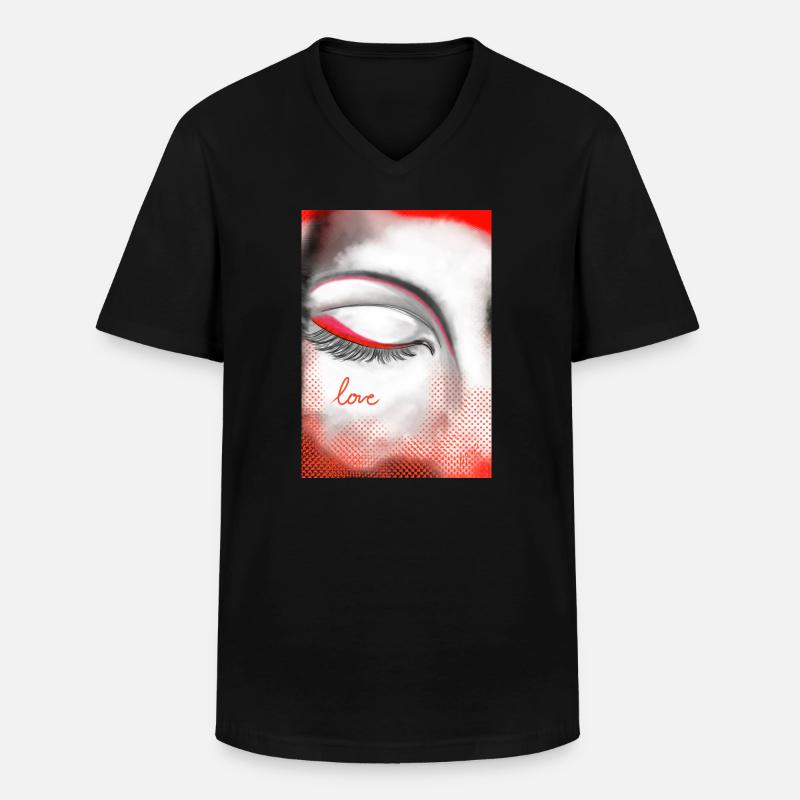 Herz und Liebe auf Highlight - Männer-T-Shirt mit V-Ausschnitt - Schwarz