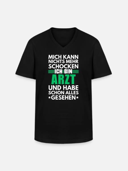 Médecin non choquable - T-shirt col V Homme - noir