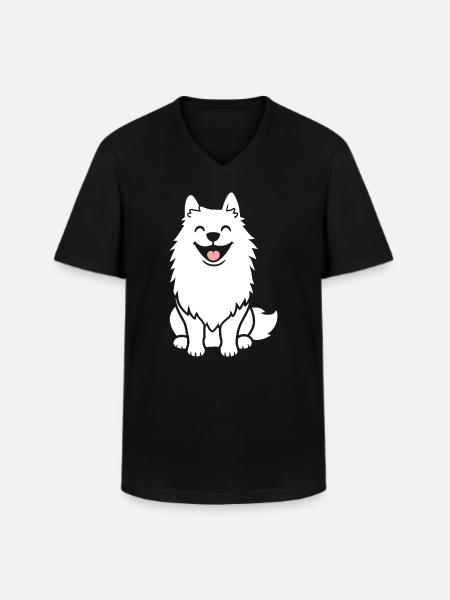 Samoyède - T-shirt col V Homme - noir