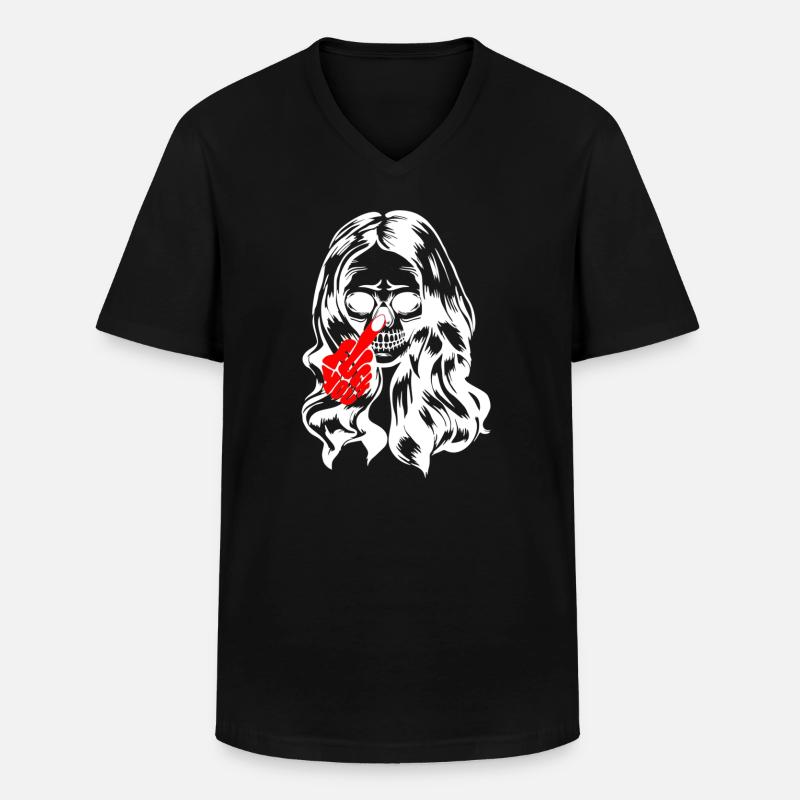 Coole Gothic Lady Skull - Männer-T-Shirt mit V-Ausschnitt - Schwarz