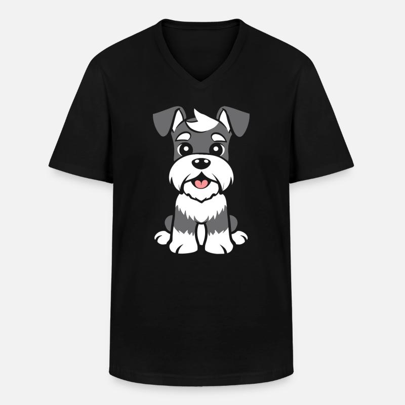 Schnauzer - Männer-T-Shirt mit V-Ausschnitt - Schwarz