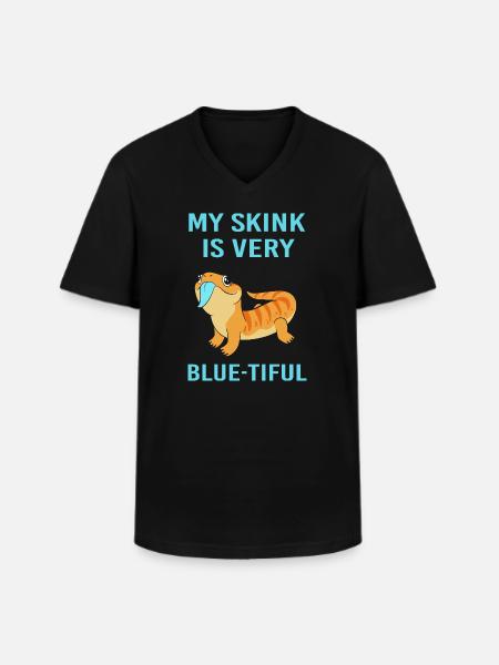 Lizard Blue Tongue - Men's V-Neck T-Shirt - black