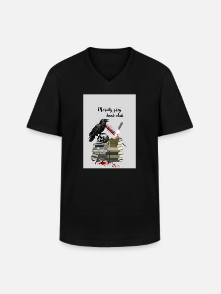 Moralisch Grauer Buchclub - Männer-T-Shirt mit V-Ausschnitt - Schwarz