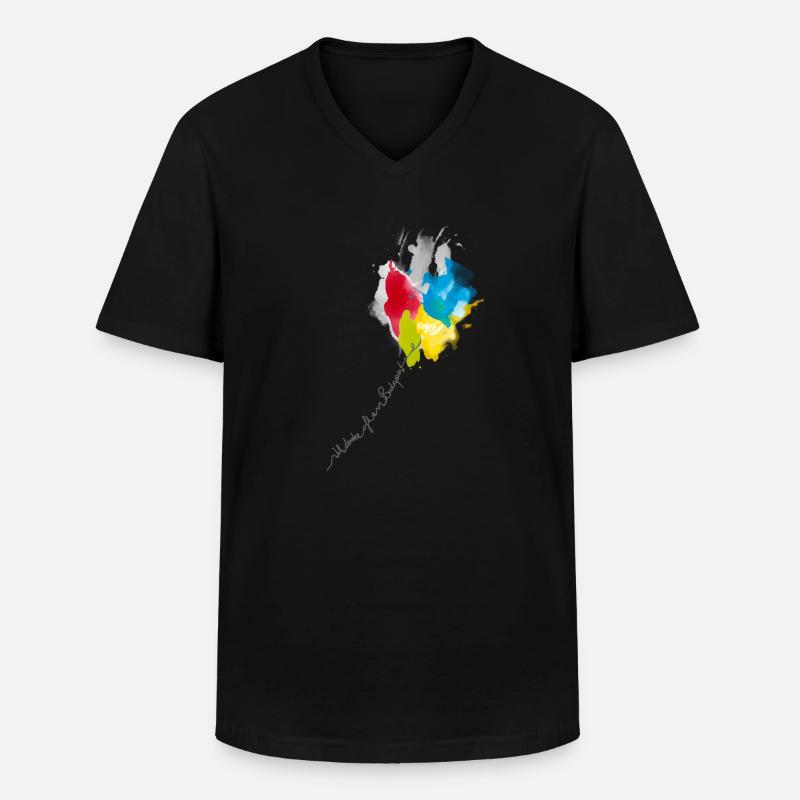 Farbkaskade Kaleidoskop - Männer-T-Shirt mit V-Ausschnitt - Schwarz