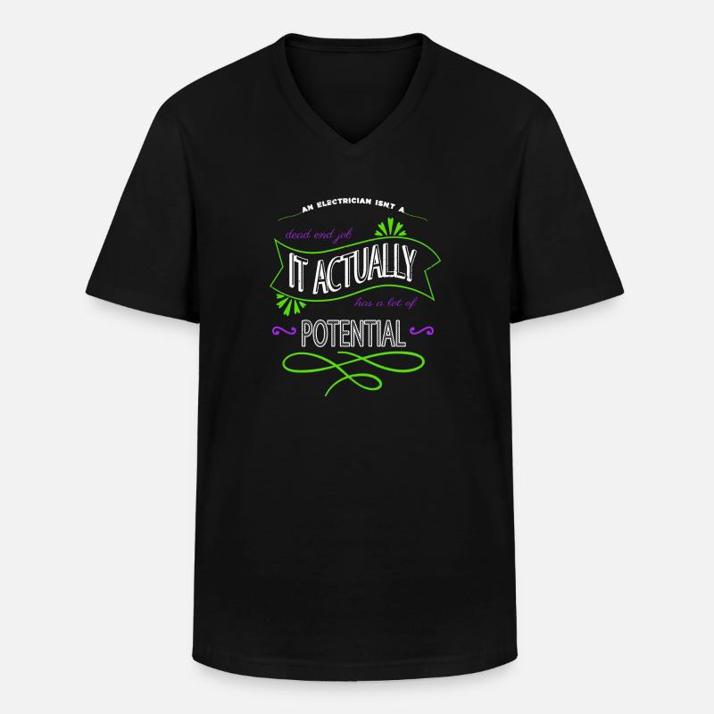 happy bday electrical engineering - Men's V-Neck T-Shirt - black