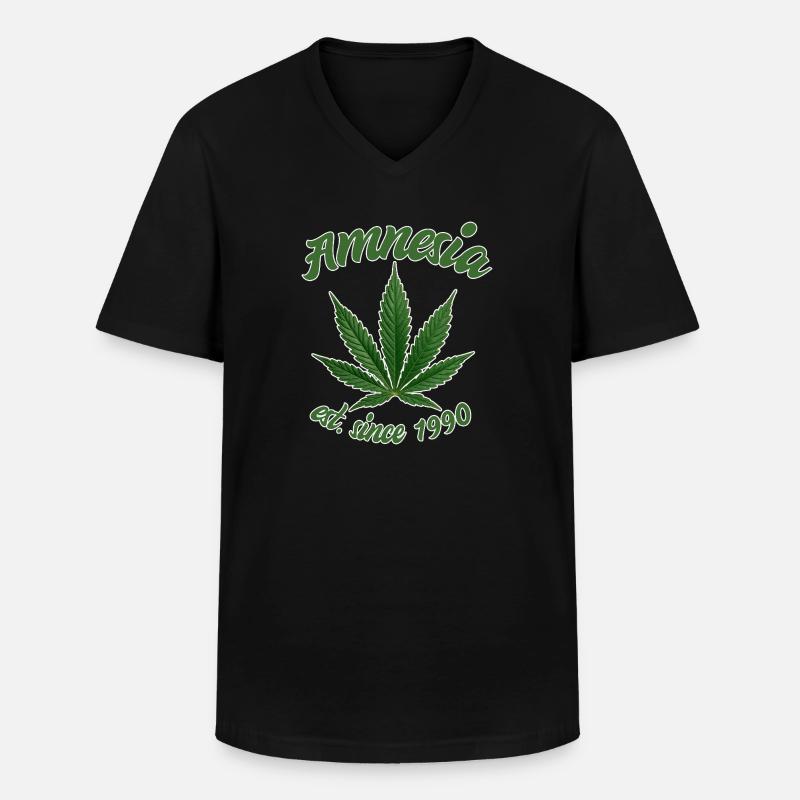 Amnesia haze - est. since 1990 - Männer-T-Shirt mit V-Ausschnitt - Schwarz