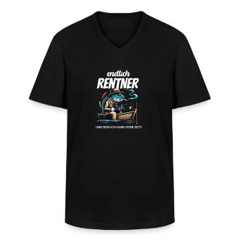 Angler Rentner Geschenk zum Abschied - Männer-T-Shirt mit V-Ausschnitt - Schwarz - Vorne - AI Model Male 178 dark (178cm)