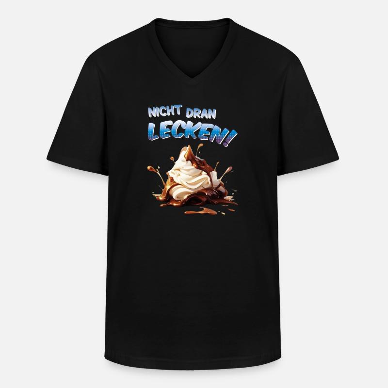 Nicht dran lecken! Eis - Männer-T-Shirt mit V-Ausschnitt - Schwarz