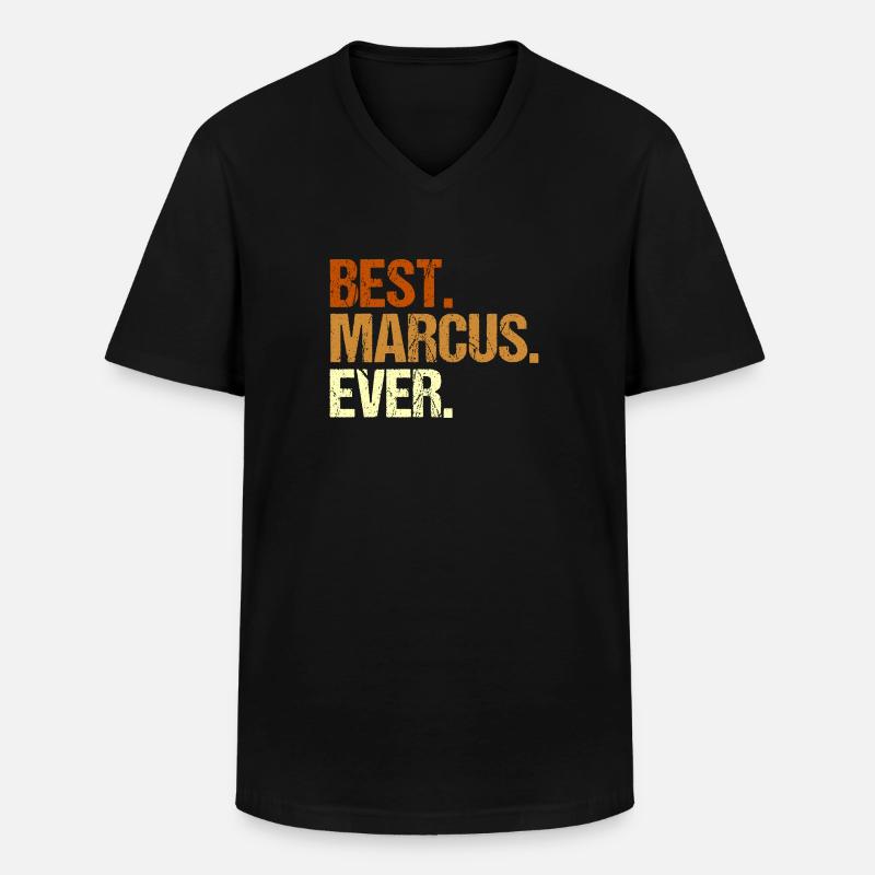 Marcus - Männer-T-Shirt mit V-Ausschnitt - Schwarz