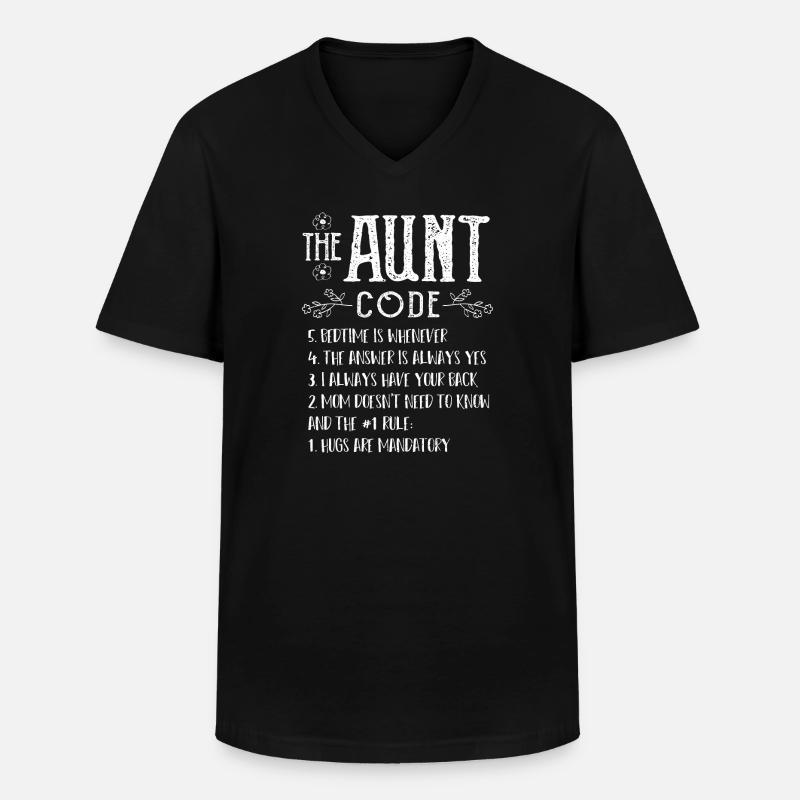 The Aunt Code - Tante - Männer-T-Shirt mit V-Ausschnitt - Schwarz