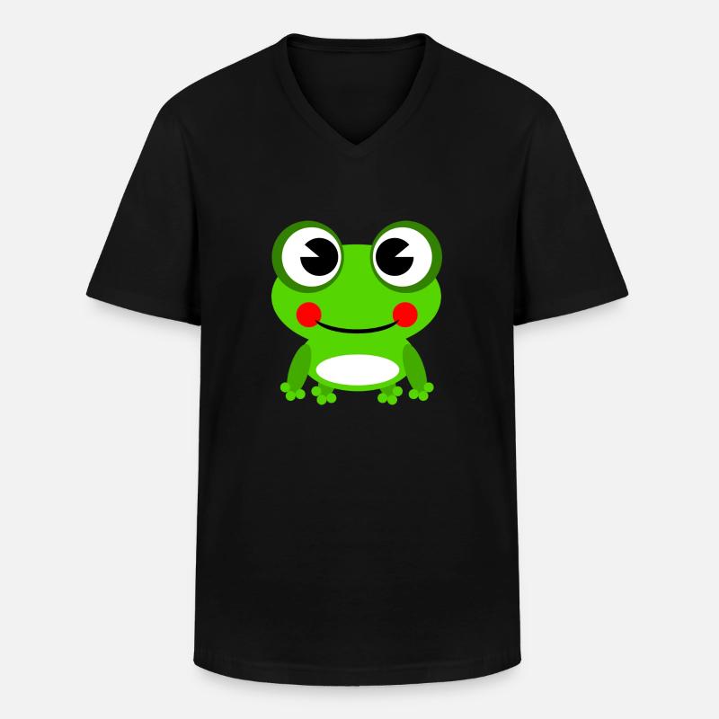 Frosch - Männer-T-Shirt mit V-Ausschnitt - Schwarz