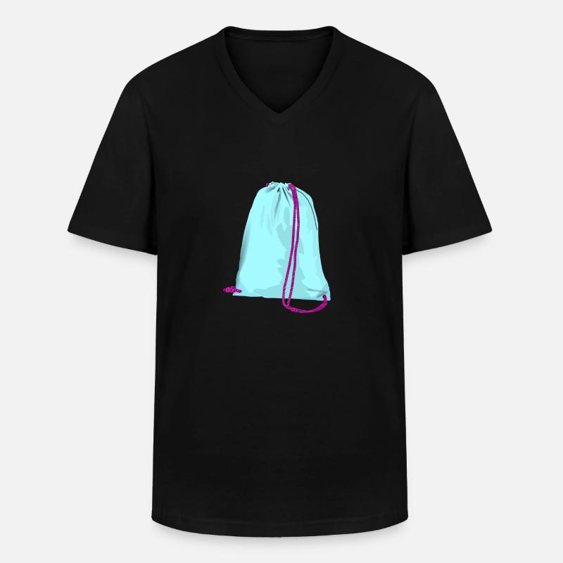 backpack suitcase backpack bag briefcase127 - Men's V-Neck T-Shirt - black
