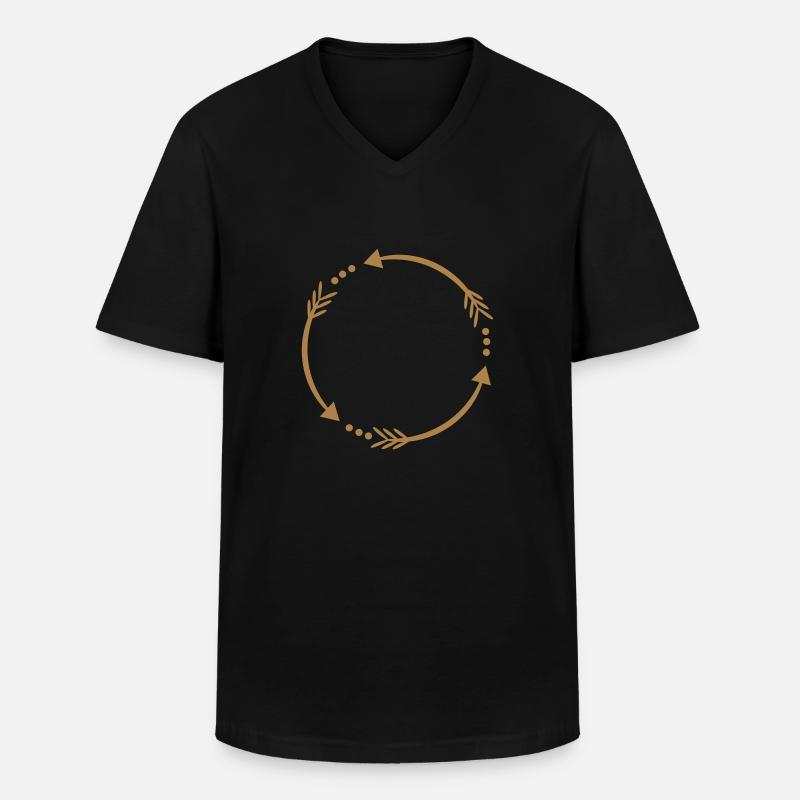 Kreis Rahmen - Männer-T-Shirt mit V-Ausschnitt - Schwarz