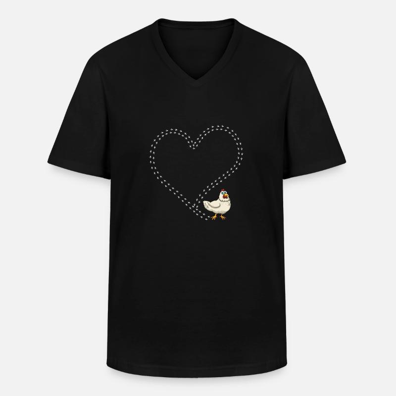 Chicken Huhn - Männer-T-Shirt mit V-Ausschnitt - Schwarz