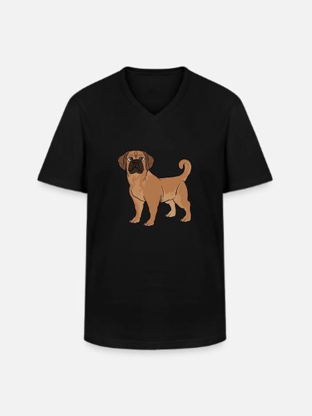 Puggle Beagle Pug Dog - Men's V-Neck T-Shirt - black