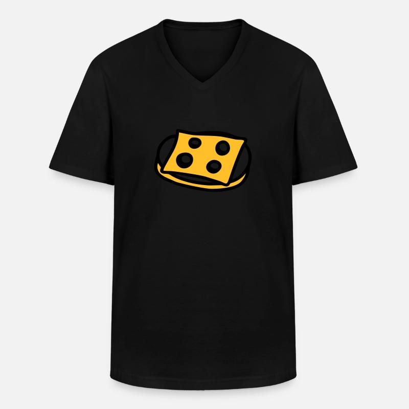 Käsebrot - V2 - Männer-T-Shirt mit V-Ausschnitt - Schwarz