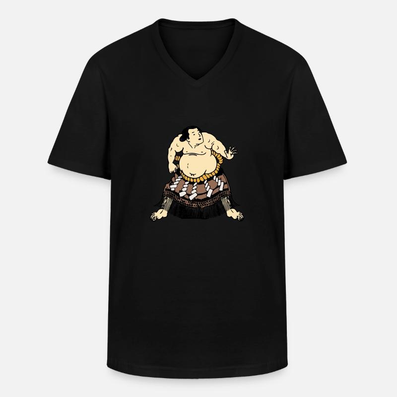 Sumo Ringer - Männer-T-Shirt mit V-Ausschnitt - Schwarz