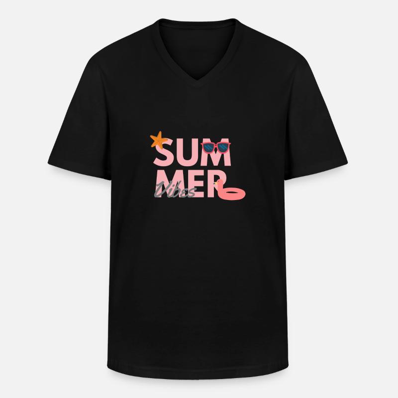 Summer Vibes - Männer-T-Shirt mit V-Ausschnitt - Schwarz