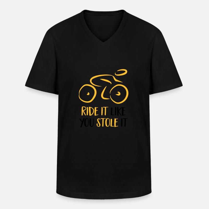 Fahrrad - Männer-T-Shirt mit V-Ausschnitt - Schwarz