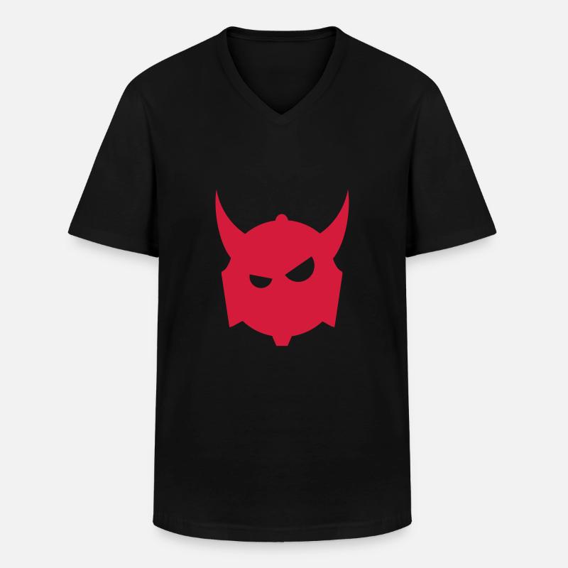 Teufelskopf/ devils head (1c) - Männer-T-Shirt mit V-Ausschnitt - Schwarz